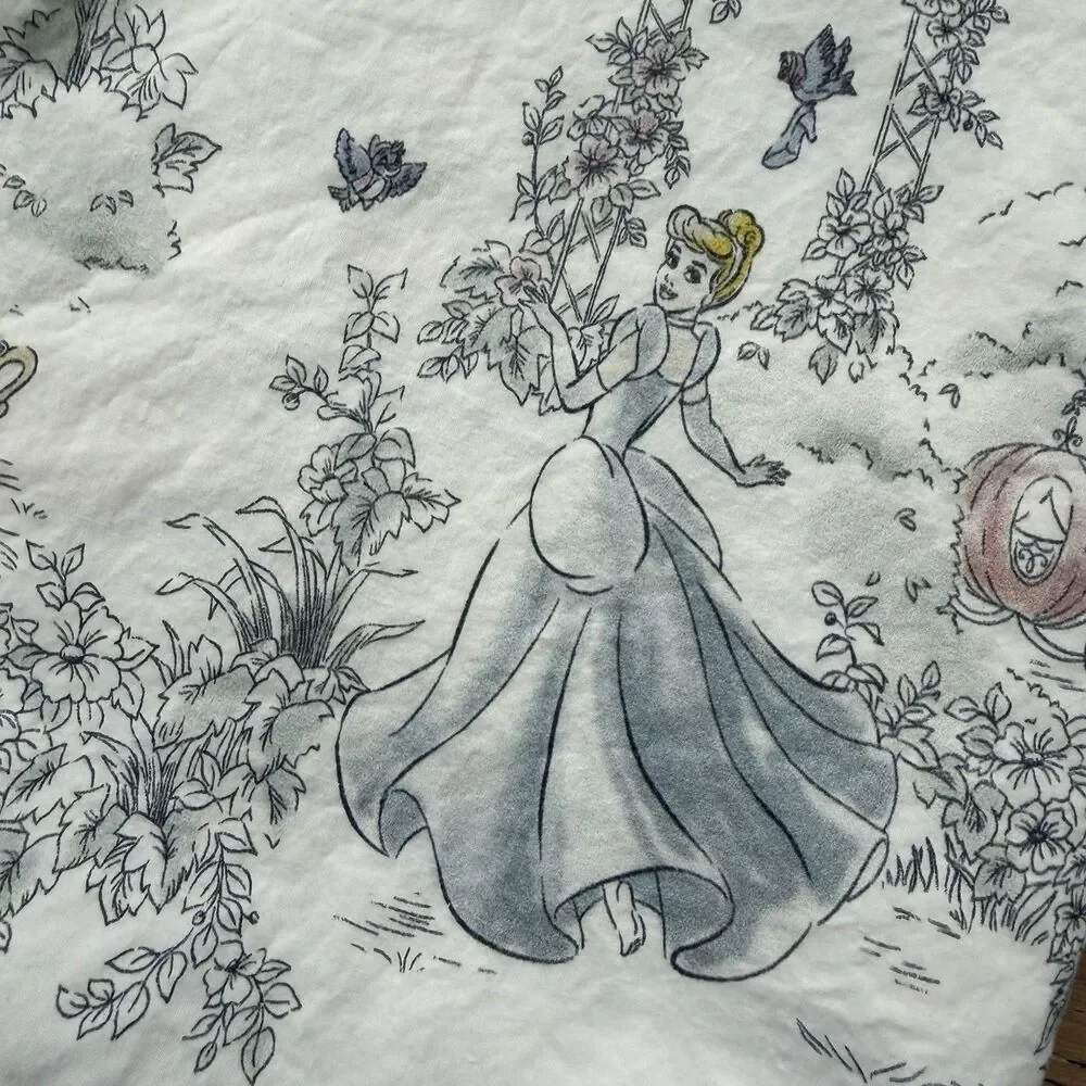 Pottery Barn Kids Disney Princess Heritage Full Flat Sheet Organic Cotton READ